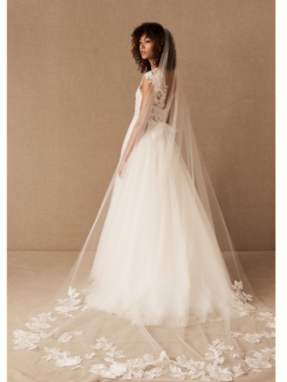 BHLDN Ivory Lace cathedral Bridal Veil